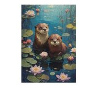 Puzzle pour Adolescents 38x26cm/1000pcs Curious Otters Puzzles pour Adolescents Jeux Relaxants Course De Vitesse Manuelle Difficile Et Stimulant 38x26cm/1000pcs
