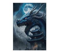 Puzzle pour Adolescents 38x26cm/1000pcs Dragon Moonlit Temple -1 Puzzle Adulte Anti-Stress, Décoration Murale, Idéal comme Cadeau pour Toute La Famille 38x26cm/1000pcs