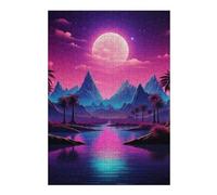 Puzzle pour Adolescents 38x26cm/1000pcs Dreamy Synthwave Serenity Jeu De Réflexion pour Adultes, Amusant Et Humoristique, pour Stimuler Votre Cerveau 38x26cm/1000pcs