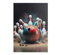 Puzzle pour Adolescents 38x26cm/1000pcs Dynamic Bowling Impact Scene Jeu De Puzzle pour Adultes - Casse-tête - Décoration Parfaite - Interaction Parent-Enfant 38x26cm/1000pcs