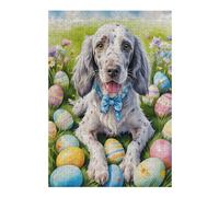 Puzzle pour Adolescents 38x26cm/1000pcs Easter Egg Hunt with Cute Dog Puzzle Adulte Anti-Stress, Décoration Murale, Idéal comme Cadeau pour Toute La Famille 38x26cm/1000pcs
