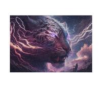 Puzzle pour Adolescents 38x26cm/1000pcs Electric Tiger Artwork Puzzle Anti-Stress, Jouet Idéal pour Se Détendre Pendant Les Vacances À La Maison, Parfait comme Cadeau 38x26cm/1000pcs