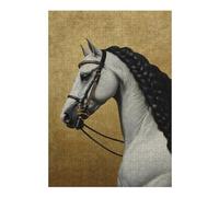 Puzzle pour Adolescents 38x26cm/1000pcs Elegant White Horse Portrait Puzzle À Monter Soi-même - Jouets pour Améliorer La Mémoire - Cadeaux Uniques pour Un Anniversaire Ou Noël 38x26cm/1000pcs