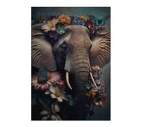 Puzzle pour Adolescents 38x26cm/1000pcs Elephant in Flowers Puzzles pour Adultes Jeu De Réflexion Course De Vitesse Interaction Parent-Enfant 38x26cm/1000pcs