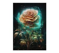 Puzzle pour Adolescents 38x26cm/1000pcs Enchanted Glowing Rose Puzzles pour Adultes Jeu De Réflexion Course De Vitesse Interaction Parent-Enfant 38x26cm/1000pcs