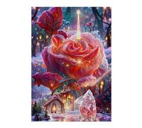 Puzzle pour Adolescents 38x26cm/1000pcs Enchanted Winter Rose Garden Puzzles pour Adultes Jeu De Réflexion Course De Vitesse Interaction Parent-Enfant 38x26cm/1000pcs