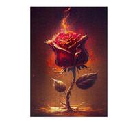 Puzzle pour Adolescents 38x26cm/1000pcs Flaming Rose Artwork-6 Puzzles pour Adolescents Jeux Relaxants Course De Vitesse Manuelle Difficile Et Stimulant 38x26cm/1000pcs