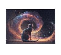 Puzzle pour Adolescents 38x26cm/1000pcs Galactic Cat Dreamscape Jeu De Puzzle pour Adultes - Casse-tête - Décoration Parfaite - Interaction Parent-Enfant 38x26cm/1000pcs