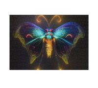 Puzzle pour Adolescents 38x26cm/1000pcs Glowing Neon Butterfly Artwork-4 Puzzle pour Adultes Jeux Amusants Vacances À La Maison Cadeaux pour Passer Le Temps Entre Amis Et en Famille 38x26cm/1000pcs