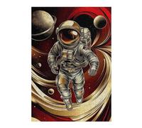 Puzzle pour Adolescents 38x26cm/1000pcs Golden Astronaut in Space Puzzle Anti-Stress, Jouet Idéal pour Se Détendre Pendant Les Vacances À La Maison, Parfait comme Cadeau 38x26cm/1000pcs
