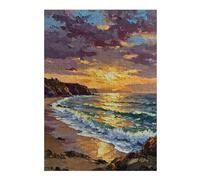 Puzzle pour Adolescents 38x26cm/1000pcs Impressionistic Seascape Painting at Sunset Puzzle pour Adultes, Jouet, Décoration Murale, Défi Difficile, Activités Amusantes À La Maison 38x26cm/1000pcs