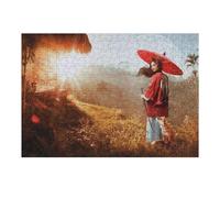 Puzzle pour Adolescents 38x26cm/1000pcs Japan Samurai Girl Nature Puzzle À Monter Soi-même - Jouets pour Améliorer La Mémoire - Cadeaux Uniques pour Un Anniversaire Ou Noël 38x26cm/1000pcs