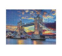 Puzzle pour Adolescents 38x26cm/1000pcs London Bridge Sunset Puzzle -1 Puzzle Adulte Anti-Stress, Décoration Murale, Idéal comme Cadeau pour Toute La Famille 38x26cm/1000pcs