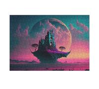 Puzzle pour Adolescents 38x26cm/1000pcs Mystical Floating Island with Gothic Castle Puzzles pour Adultes Jeux Relaxants Difficulté Difficile Cadeaux Uniques d'anniversaire Et De Noël 38x26cm/1000pcs
