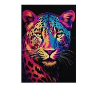 Puzzle pour Adolescents 38x26cm/1000pcs Neon Jaguar Puzzle pour Adultes Jeux en Famille Vacances À La Maison Passer Le Temps Faire Travailler Son Cerveau 38x26cm/1000pcs