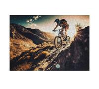 Puzzle pour Adolescents 38x26cm/1000pcs Pièces De Puzzle Riding Into The Sunset Mountain Bike Adventure Puzzles pour Adultes Jeu Manuel Décoration Parfaite Défi À Compléter 38x26cm/1000pcs