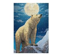 Puzzle pour Adolescents 38x26cm/1000pcs Polar Bear Moonlit Majesty Jeu De Puzzle pour Adultes - Casse-tête - Décoration Parfaite - Interaction Parent-Enfant 38x26cm/1000pcs