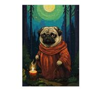 Puzzle pour Adolescents 38x26cm/1000pcs Pug Wizard Retro Pixel Art Puzzle pour Adultes Jeu Manuel Défi Difficile Jeu Stimulant Cadeaux 38x26cm/1000pcs
