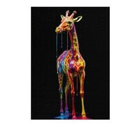 Puzzle pour Adolescents 38x26cm/1000pcs Rainbow Colored Giraffe Puzzle pour Adultes Jeu Manuel Défi Difficile Jeu Stimulant Cadeaux 38x26cm/1000pcs
