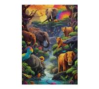 Puzzle pour Adolescents 38x26cm/1000pcs Rainbow Jungle Paradise Puzzle Adulte Anti-Stress, Décoration Murale, Idéal comme Cadeau pour Toute La Famille 38x26cm/1000pcs