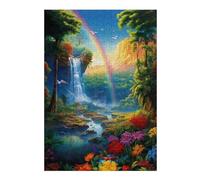 Puzzle pour Adolescents 38x26cm/1000pcs Rainbow Paradise with Waterfall Puzzles pour Adultes Jeux Relaxants Difficulté Difficile Cadeaux Uniques d'anniversaire Et De Noël 38x26cm/1000pcs