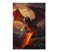 Puzzle pour Adolescents 38x26cm/1000pcs Red Fire Elder Dragon Jeu De Réflexion pour Adultes, Amusant Et Humoristique, pour Stimuler Votre Cerveau 38x26cm/1000pcs