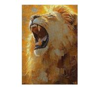 Puzzle Pour Adolescents 38x26cm/1000pcs Roaring Lion Power - Bold Impasto Textured Painting Puzzles Pour Adolescents, Jouets Anti-stress, Cadeaux Pour Femmes, Interaction Parent-enfant 38x26cm/1000pcs