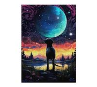 Puzzle pour Adolescents 38x26cm/1000pcs Starry Night Dog Puzzles pour Adolescents - Décoration Murale - Améliore La Mémoire - Cadeaux De Noël Et d'anniversaire 38x26cm/1000pcs