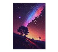 Puzzle pour Adolescents 38x26cm/1000pcs Starry Night with Meteor Shower Puzzle pour Adultes - Jouets À Monter Soi-même - Défi Difficile - Cadeaux De Noël Et d'anniversaire 38x26cm/1000pcs