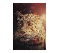 Puzzle pour Adolescents 38x26cm/1000pcs The Leopard with The Rose Puzzle pour Adultes - Jouets À Monter Soi-même - Défi Difficile - Cadeaux De Noël Et d'anniversaire 38x26cm/1000pcs