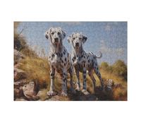 Puzzle pour Adolescents 38x26cm/1000pcs Two Dalmatian Dogs Puzzle Anti-Stress, Jouet Idéal pour Se Détendre Pendant Les Vacances À La Maison, Parfait comme Cadeau 38x26cm/1000pcs