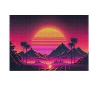 Puzzle pour Adolescents 38x26cm/1000pcs Vibrant Retro Sunset Landscape -2 Puzzles pour Adultes Jeu Pratique, Amusant Et Humoristique Aidez Votre Cerveau À Faire Travailler 38x26cm/1000pcs