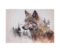 Puzzle pour Adolescents 38x26cm/1000pcs Wild Wolf Spirit Jeu De Puzzle pour Adultes - Casse-tête - Décoration Parfaite - Interaction Parent-Enfant 38x26cm/1000pcs
