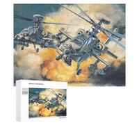 Puzzle pour Adolescents 500 PCS AH64 Apache Longbow Puzzle Anti-Stress, Jouet De Décoration Intérieure, Cadeau Unique d'anniversaire Et De Noël 500 PCS
