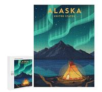 Puzzle pour Adolescents 500 PCS Alaska Aurora Borealis Puzzle pour Adultes Jeux Relaxants, Amusants Et Humoristiques Cadeaux d'anniversaire Uniques 500 PCS