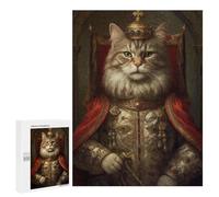 Puzzle pour Adolescents 500 PCS Anthropomorphic King Cat Puzzle pour Adultes Jeux De Détente Décoration Parfaite Cadeaux d'anniversaire Et Cadeaux Uniques 500 PCS