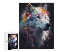 Puzzle pour Adolescents 500 PCS Arctic Wolf Painting Puzzles pour Adultes Jeux De Bricolage Analyse Et Logique Jeu Stimulant Cadeaux 500 PCS