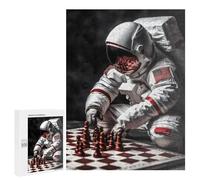 Puzzle pour Adolescents 500 PCS Astronaut Playing Chess Puzzle pour Adultes - Jeu Manuel - Décoration Murale - Cadeaux Uniques pour Anniversaire Et Noël 500 PCS