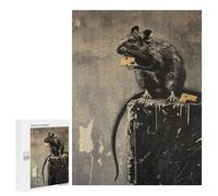 Puzzle pour Adolescents 500 PCS Banksy Graffiti Rat Cheese Puzzles pour Adolescents - Jouets Anti-Stress - Améliore La Mémoire - Idéal comme Cadeau 500 PCS