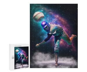 Puzzle pour Adolescents 500 PCS Baseball Pitcher in Space Puzzles pour Adolescents - Jouets Anti-Stress - Améliore La Mémoire - Idéal comme Cadeau 500 PCS