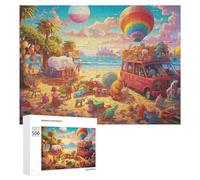 Puzzle pour Adolescents 500 PCS Beach Fantasy A Whimsical Art Scene Puzzle pour Adultes Jeux Amusants Cadeaux De Décoration Parfaits pour Les Amis Et La Famille 500 PCS