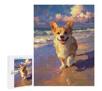 Puzzle pour Adolescents 500 PCS Beach Fun with Corgi Puzzles pour Adultes Découpe De Précision Stimule Le Cerveau Jeu Amusant Et Stimulant pour Toute La Famille 500 PCS