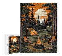 Puzzle pour Adolescents 500 PCS Beautiful Camping Night Puzzles pour Adolescents - Jouets Anti-Stress - Améliore La Mémoire - Idéal comme Cadeau 500 PCS