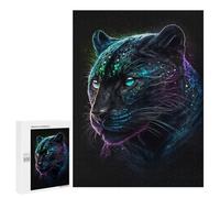 Puzzle pour Adolescents 500 PCS Black Panther with Neon Glow Puzzles pour Adolescents - Jouets Anti-Stress - Améliore La Mémoire - Idéal comme Cadeau 500 PCS