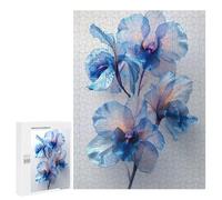 Puzzle pour Adolescents 500 PCS Blue Iris Floral Puzzles pour Adultes Jeux De Bricolage Analyse Et Logique Jeu Stimulant Cadeaux 500 PCS
