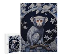Puzzle pour Adolescents 500 PCS Blue Monkey in Blossoms -1 Puzzle pour Adultes - Jouet À Monter Soi-même - Défi Difficile - Cadeaux De Noël Et d'anniversaire 500 PCS