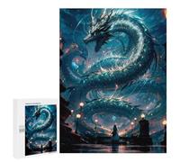 Puzzle pour Adolescents 500 PCS Blue Water Dragon Fantasy Puzzles pour Adolescents - Jouets Anti-Stress - Améliore La Mémoire - Idéal comme Cadeau 500 PCS