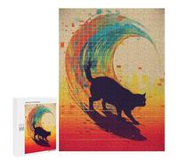 Puzzle pour Adolescents 500 PCS Cat Pixel Wave Puzzle pour Adultes - Jeux Relaxants - Décoration Intérieure - Cadeaux Uniques d'anniversaire Et De Noël 500 PCS