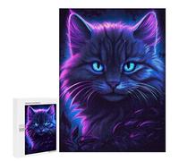 Puzzle pour Adolescents 500 PCS Cat Purple Glow Puzzles pour Adultes Jeux De Bricolage Analyse Et Logique Jeu Stimulant Cadeaux 500 PCS