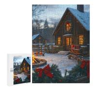 Puzzle pour Adolescents 500 PCS Christmas Cabin Puzzles pour Adolescents - Jouets Anti-Stress - Améliore La Mémoire - Idéal comme Cadeau 500 PCS